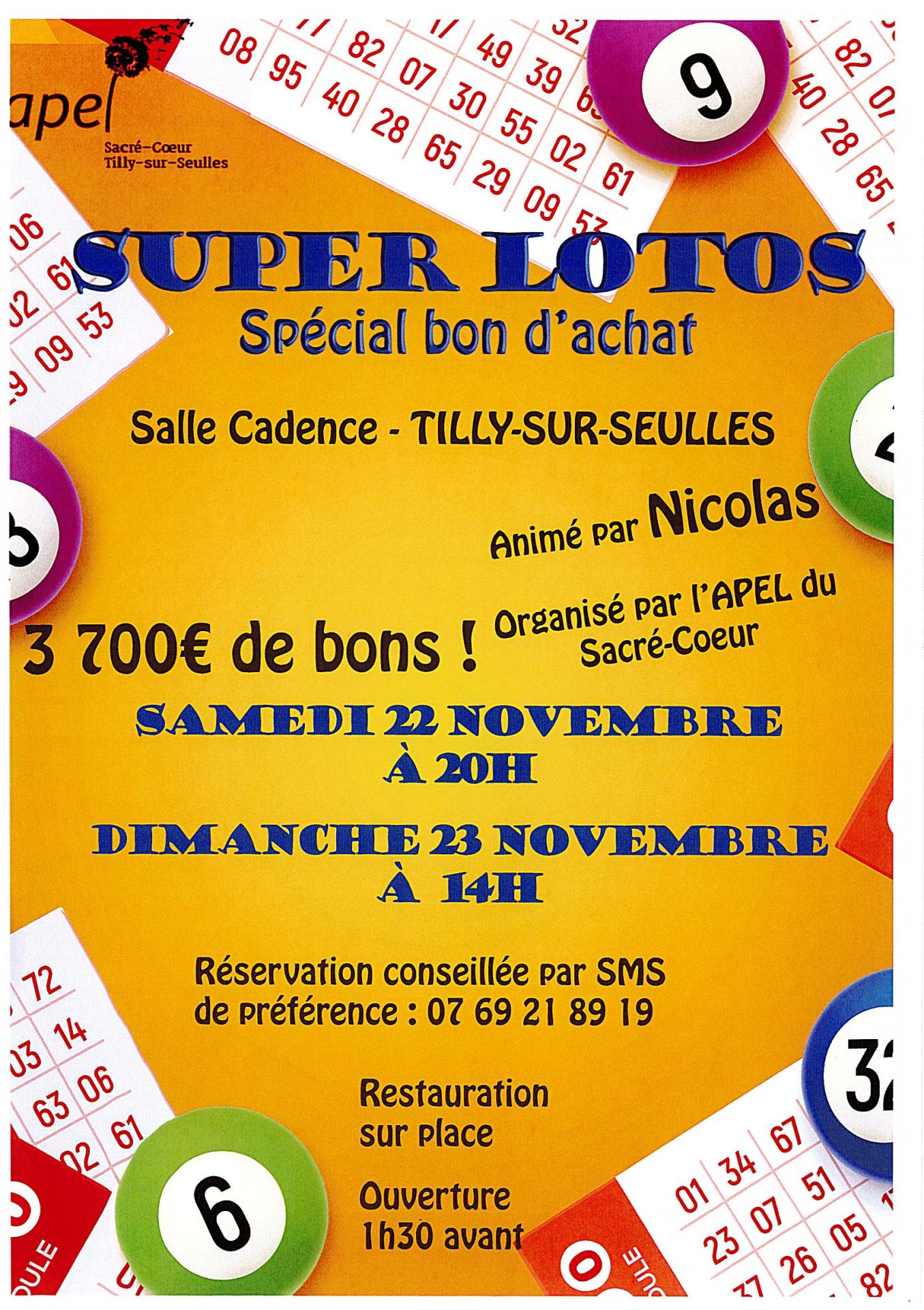 LOTO ECOLE SACRE COEUR TILLY SUR SEULLES