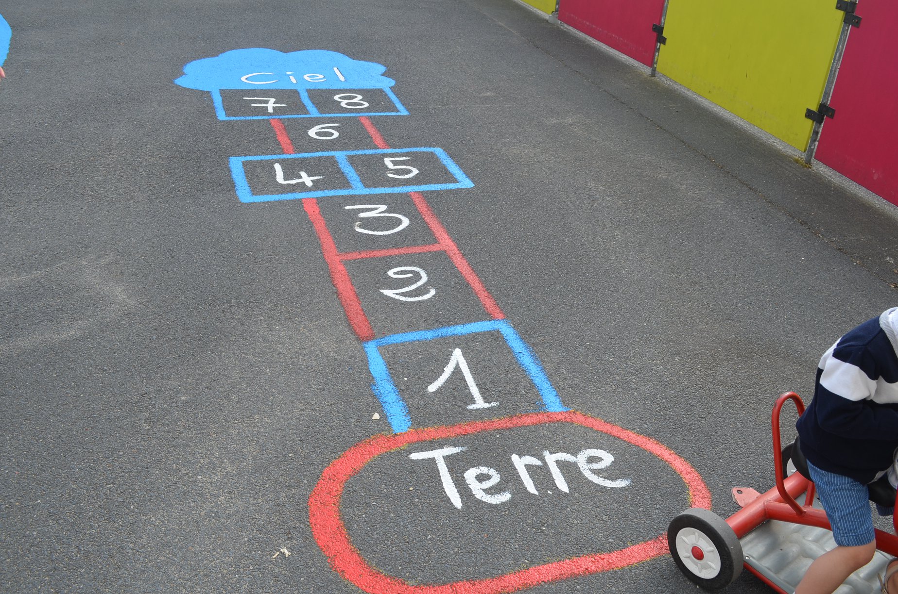 Jeu marelle cour maternelle